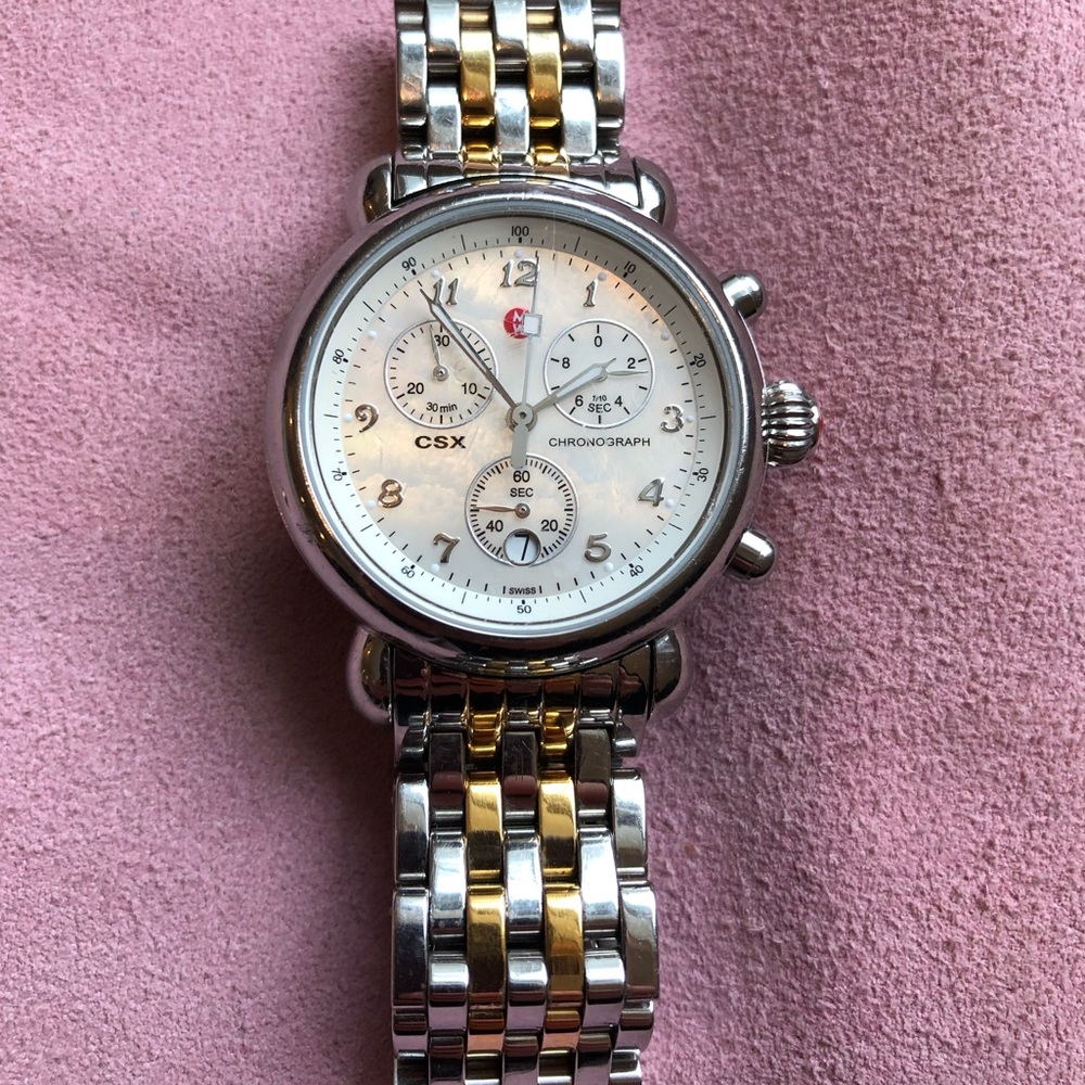 CSX two toned Michele Watch